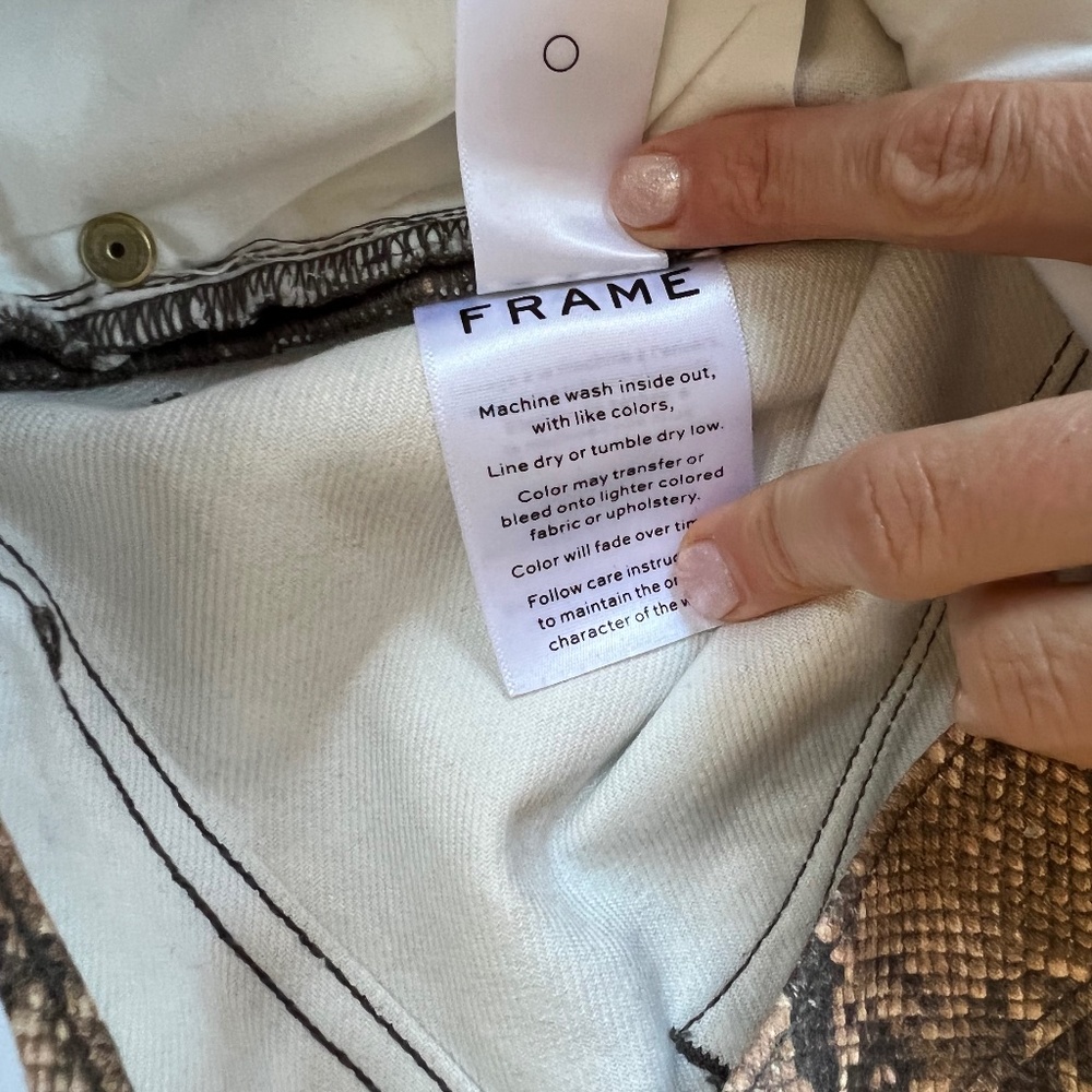 Frame Python Snake Print Skinny Crop High Rise Pa… - image 6